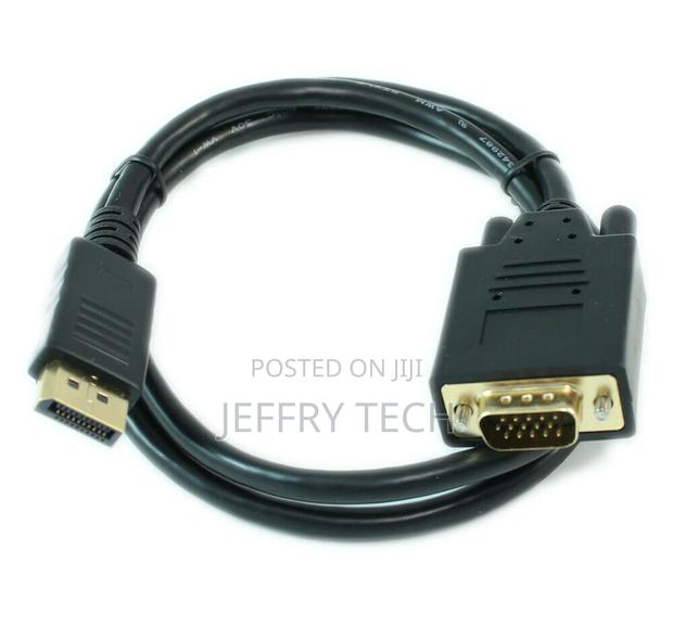 1.5m Displayport to VGA Cable 28AWG Gold Plated Black