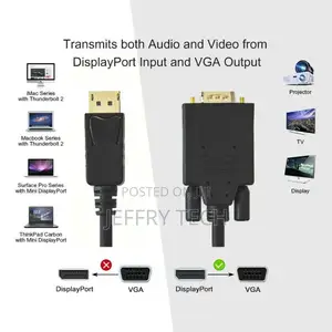 Adapter Cable Dp Display Port to VGA Plug Laptop PC Monitor
