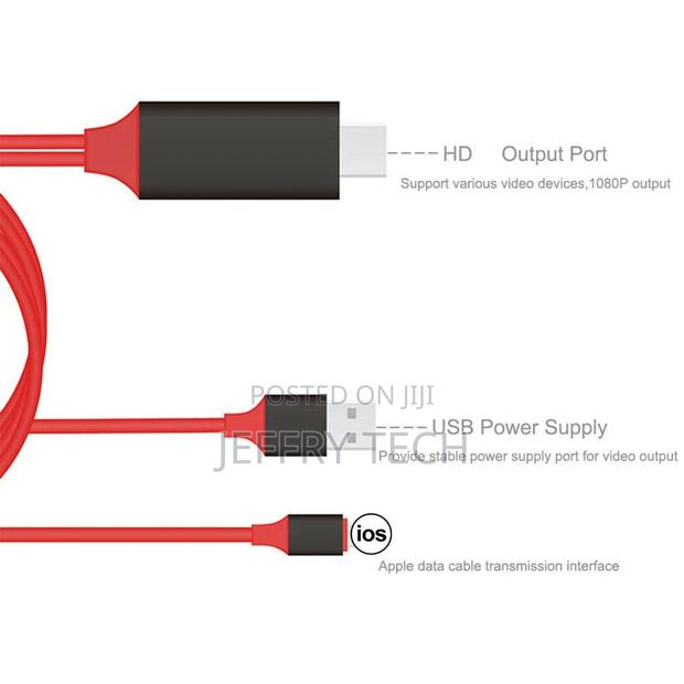 Lightning to HDMI TV 1080P AV Adapter Cable iPad iPhone 7 8 - thumbnail 4