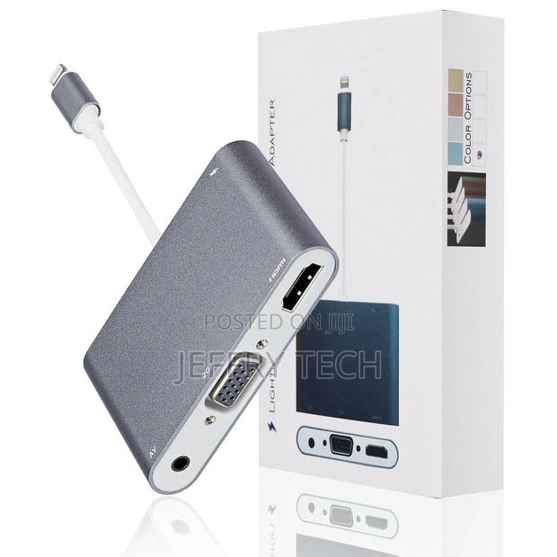 3 in 1 Apple 8-Pin to HDMI VGA Audio 3.5mm Digital AV Adapte