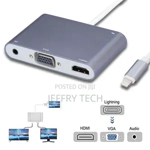 3 in 1 Apple 8-Pin to HDMI VGA Audio 3.5mm Digital AV Adapte