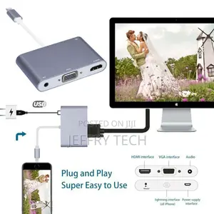 3 in 1 Apple 8-Pin to HDMI VGA Audio 3.5mm Digital AV Adapte