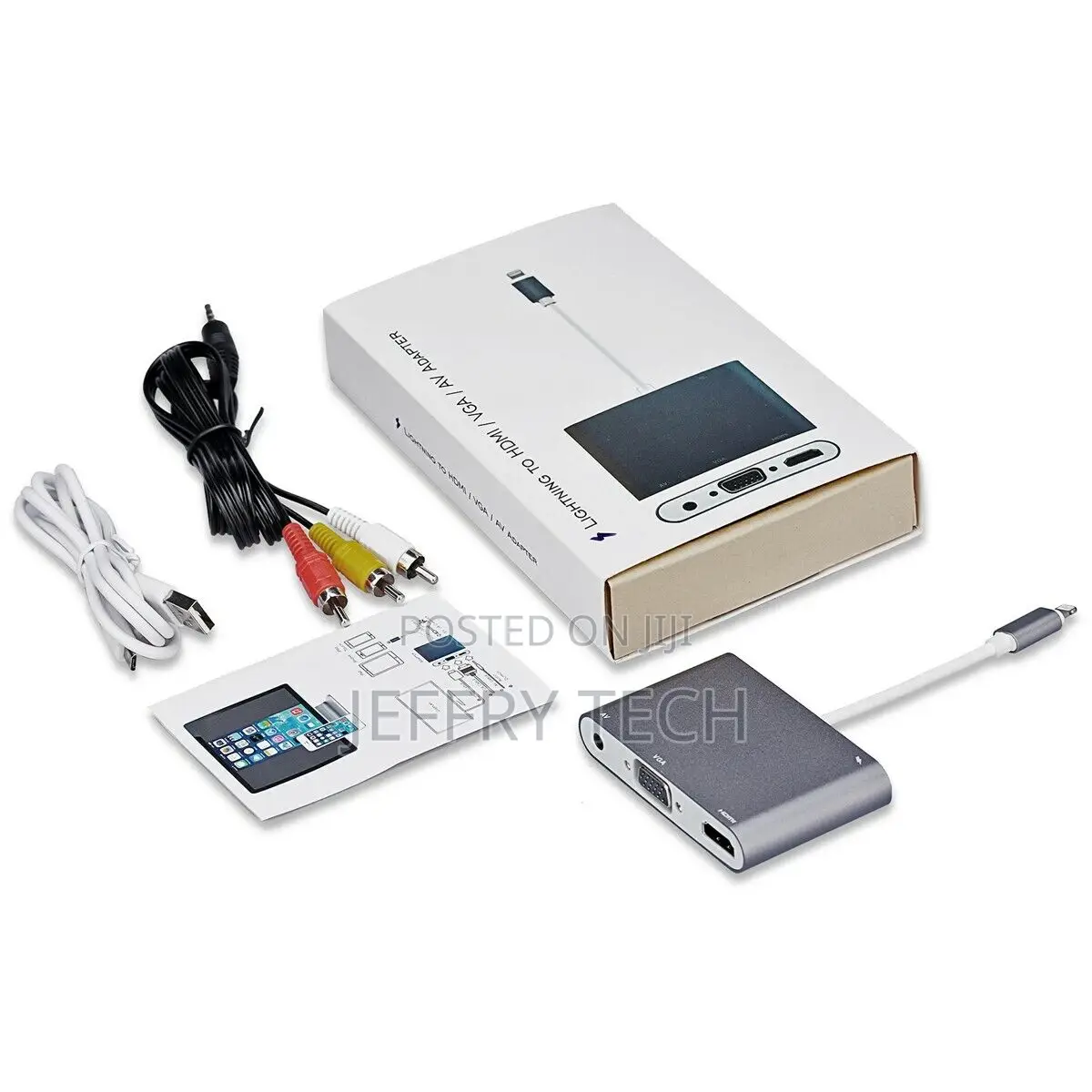 3 in 1 Apple 8-Pin to HDMI VGA Audio 3.5mm Digital AV Adapte