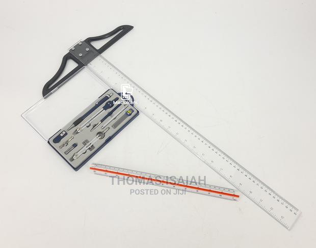Technical Drawing Set With 300mm Scale Ruler, 600mm T Square - thumbnail 2