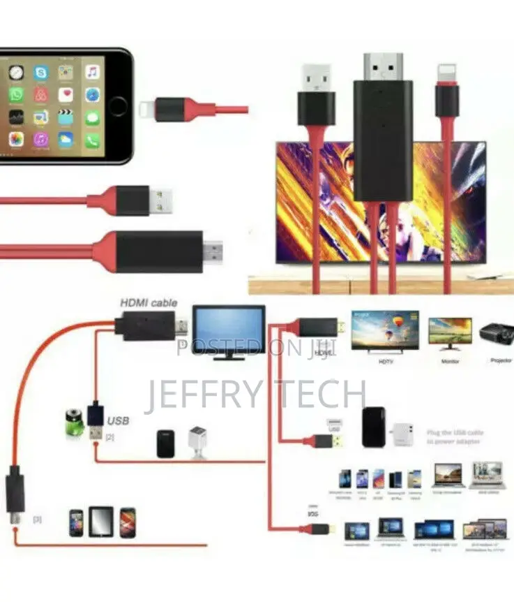 2M Lightning￼ to HDMI HDTV AV Cable Adapter for iPad iPhone