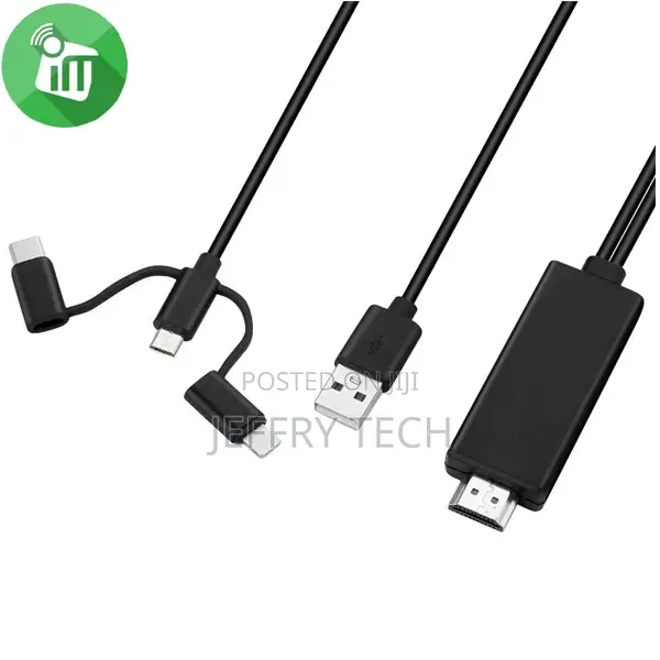 3 in 1 HDMI HDTV Cable for Lightning / Micro / USB-C Connect