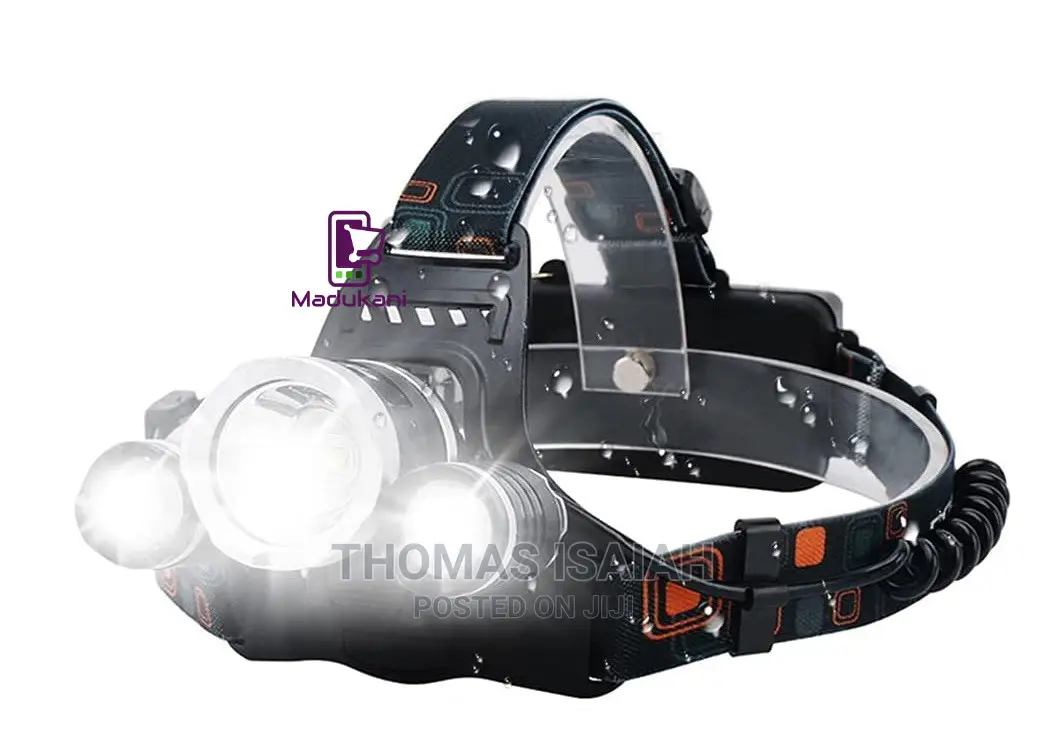 Rechargeable 3 LED Headlamp Head Torch With Bicycle Mount