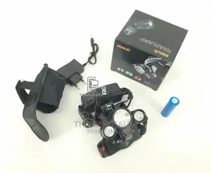 Rechargeable 3 LED Headlamp Head Torch With Bicycle Mount