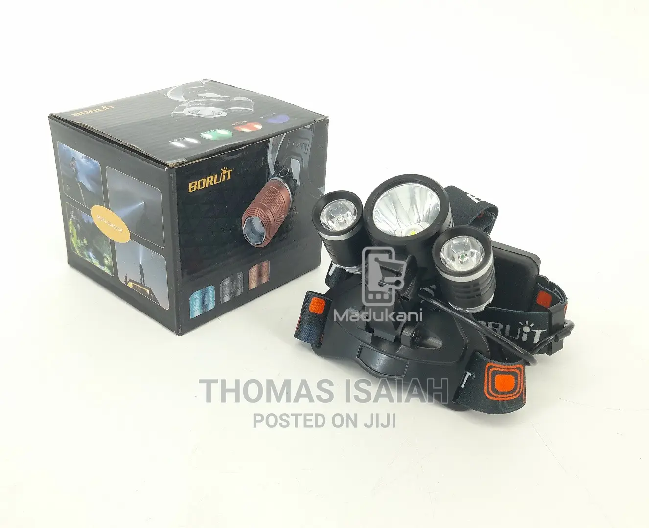 Rechargeable 3 LED Headlamp Head Torch With Bicycle Mount