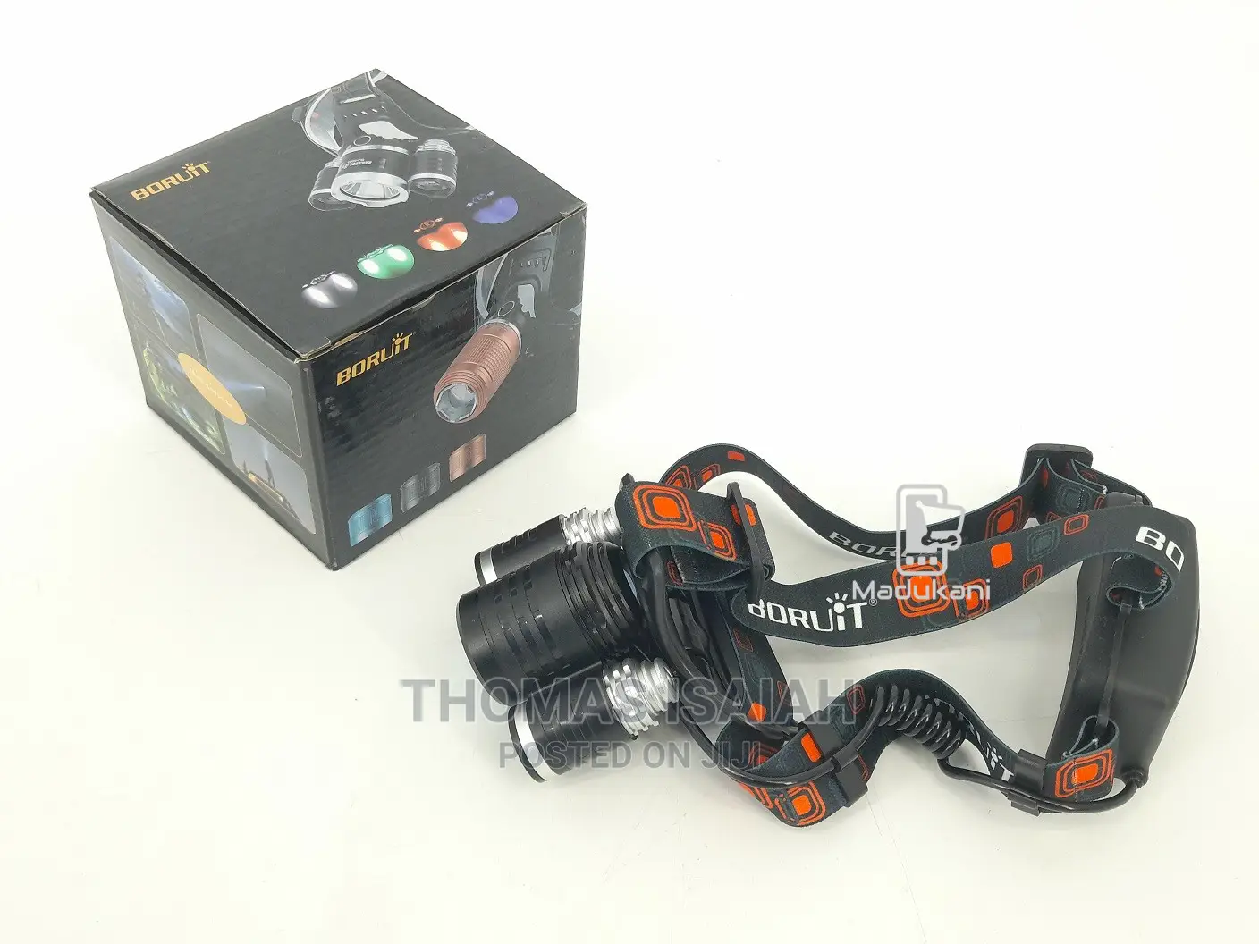 Rechargeable 3 LED Headlamp Head Torch With Bicycle Mount