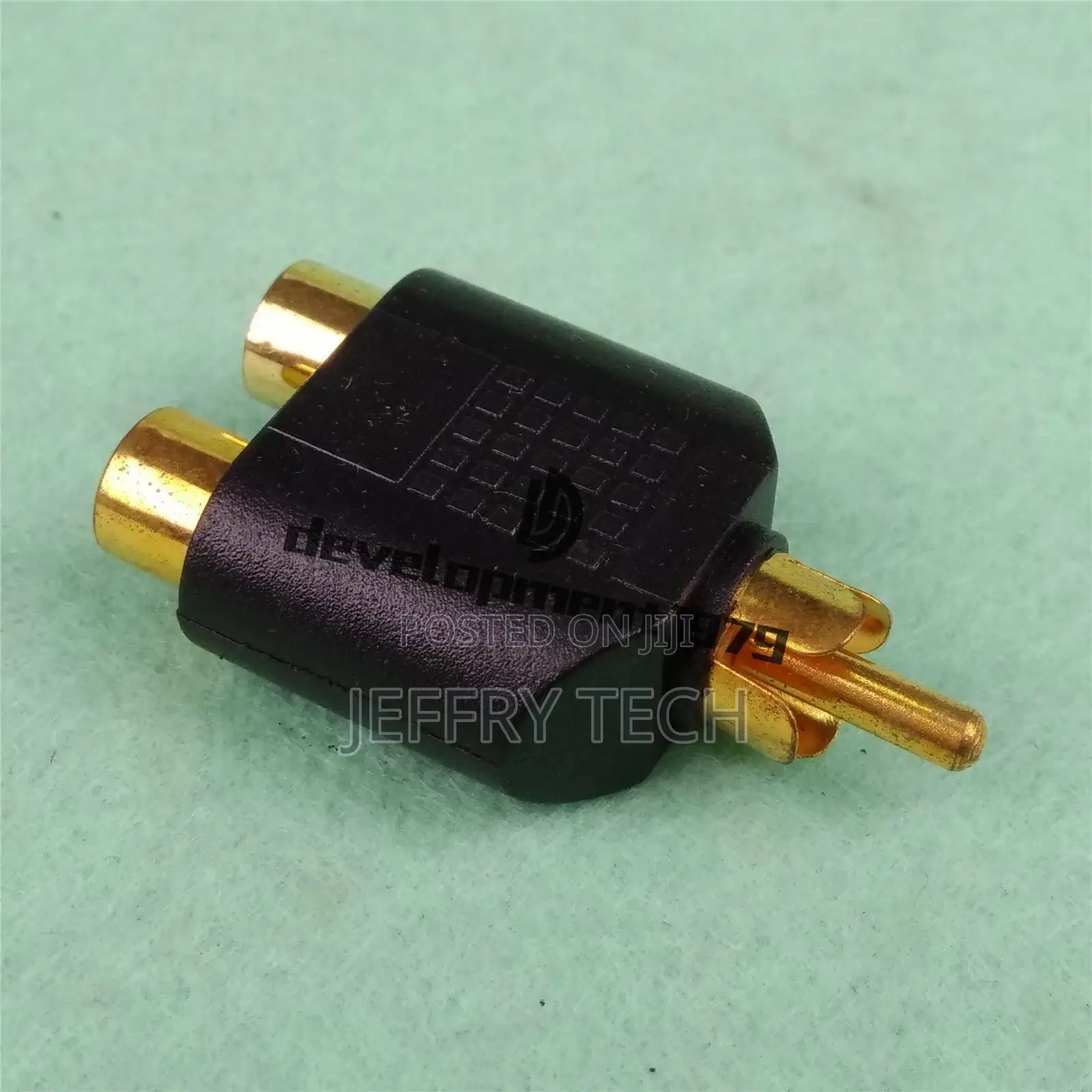 Male Jack to 2 Dual RCA Female Plug AV Stereoaudio Adapter Y