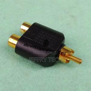 Male Jack to 2 Dual RCA Female Plug AV Stereoaudio Adapter Y - thumbnail 2