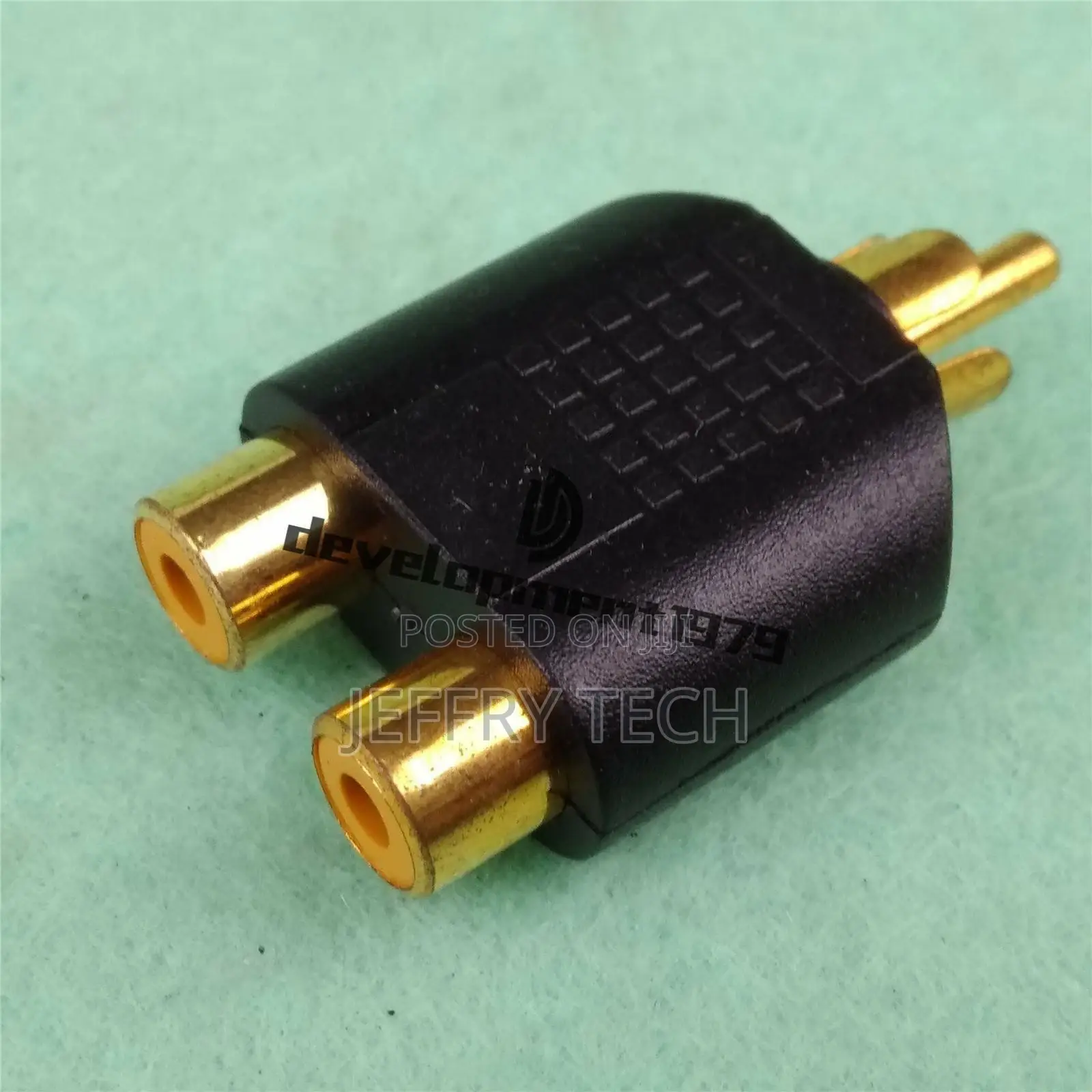 Male Jack to 2 Dual RCA Female Plug AV Stereoaudio Adapter Y