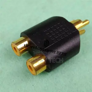 Male Jack to 2 Dual RCA Female Plug AV Stereoaudio Adapter Y