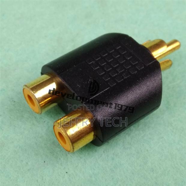 Male Jack to 2 Dual RCA Female Plug AV Stereoaudio Adapter Y - thumbnail 4