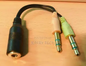 3.5mm Female to 2 Male Jack Plug Headphone Mic Stereo Audio