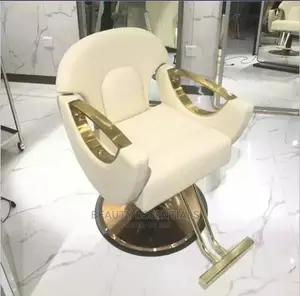 White Golden Colour Salon Chair