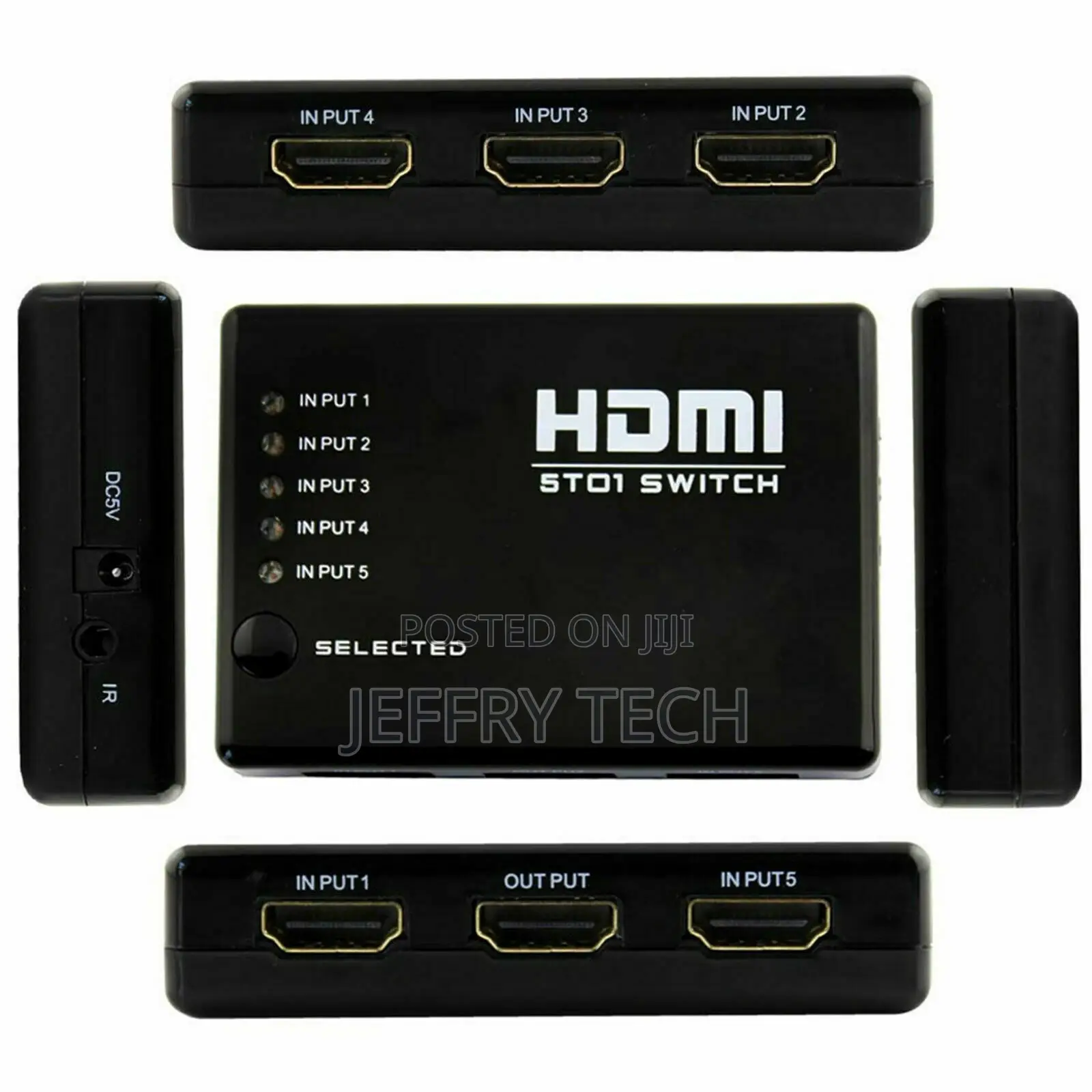 5 Port 1080P HDMI Switch Selector Switcher Splitter Hub+Remo