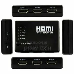 5 Port 1080P HDMI Switch Selector Switcher Splitter Hub+Remo