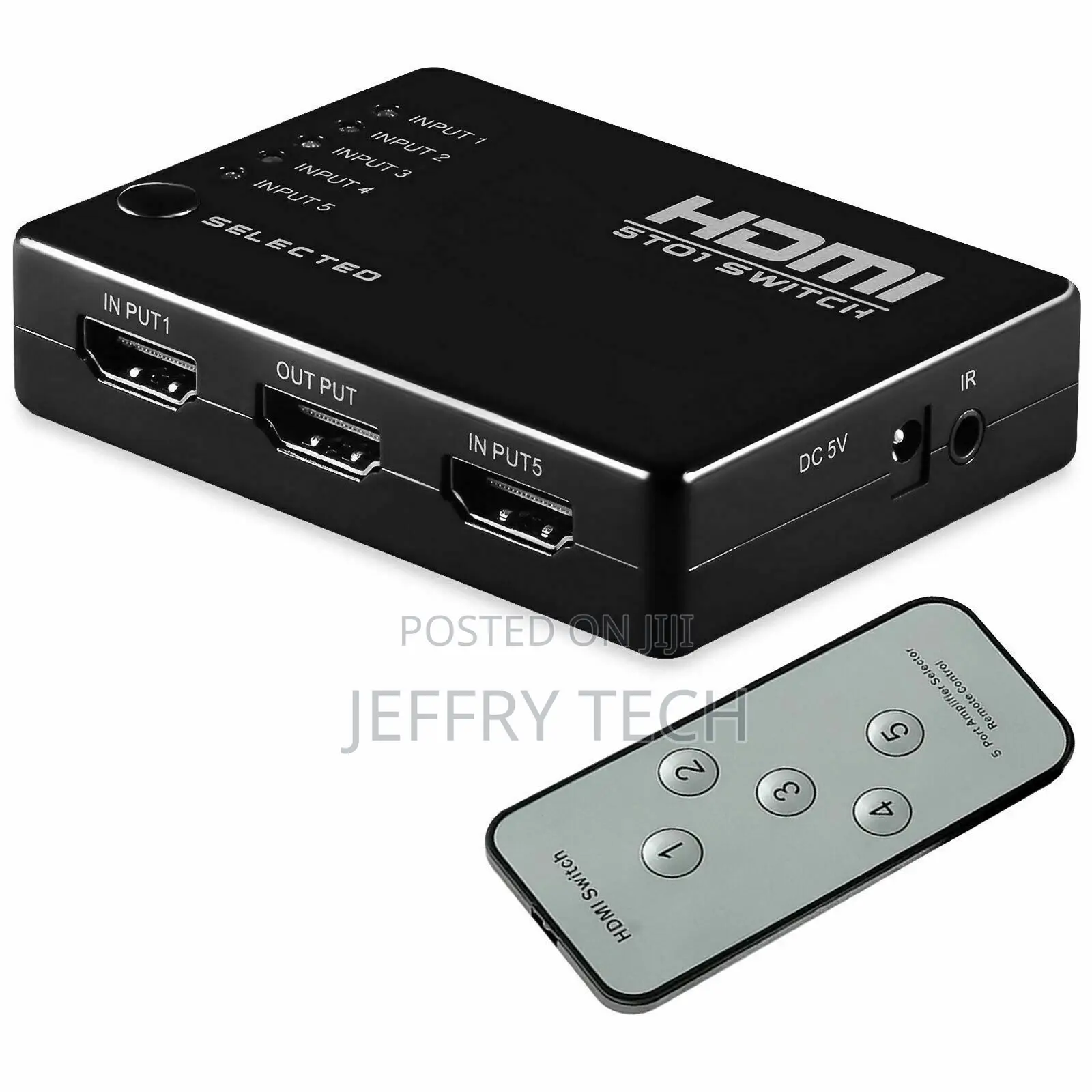 5 Port 1080P HDMI Switch Selector Switcher Splitter Hub+Remo