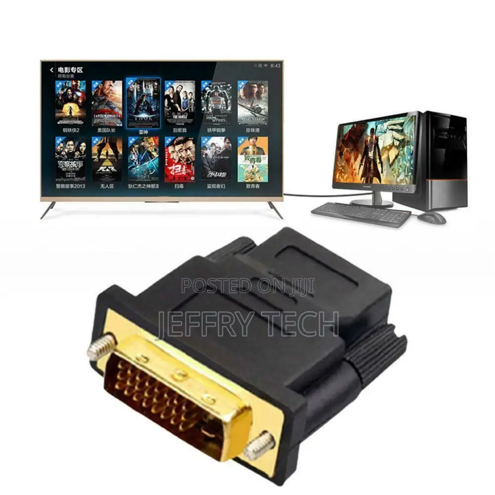 DVI-D Male (24+1 Pins) to HDMI Female (19-Pin) HD HDTV Monit