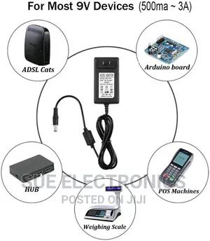 AC/DC 9V 3A Wall Plug in Power Adapter