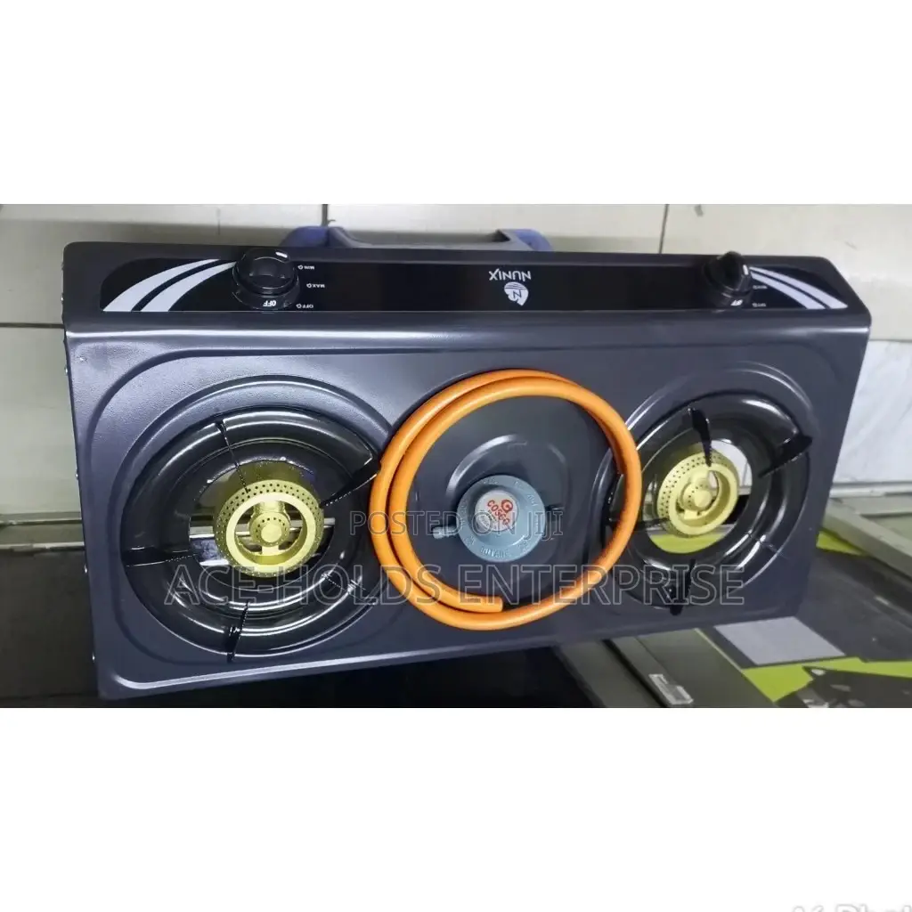 Autoignition Black Two Burner Cooker+ Regulator+ Pipe.