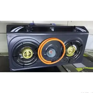 Autoignition Black Two Burner Cooker+ Regulator+ Pipe.