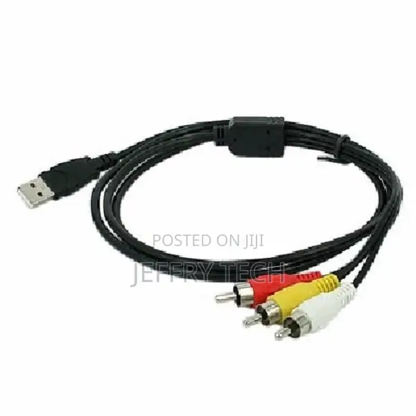 3 RCA Male to Male USB Audio Video AV Camcorder Adapter Cabl