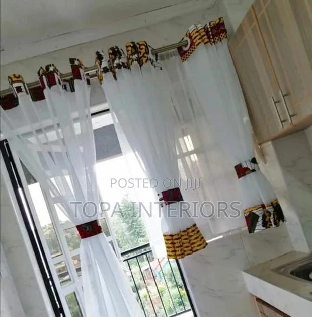 Custom Made Sheer Curtains Set for Standard Kitchen Windows
