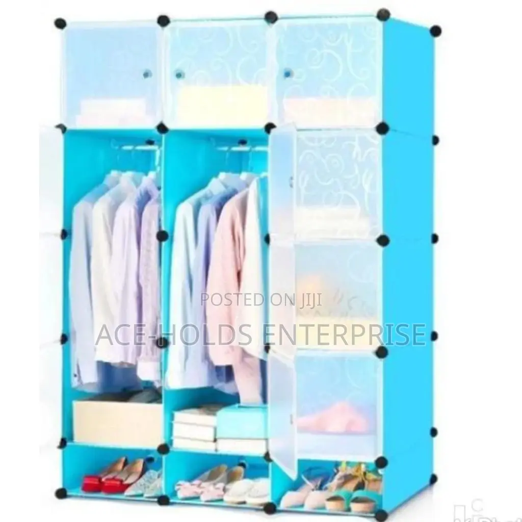 Plastic Wardrobe Three Column With Whoever Rack