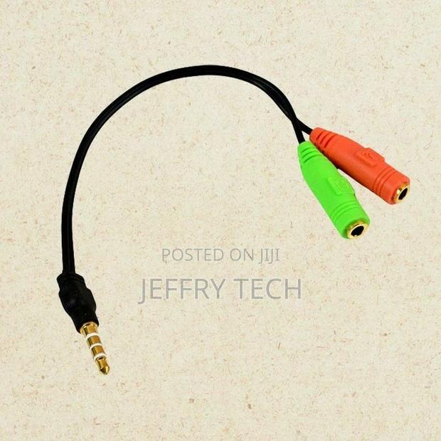 Earphone Audio Y Splitter Aux Cable to Headphone 3.5mm Male