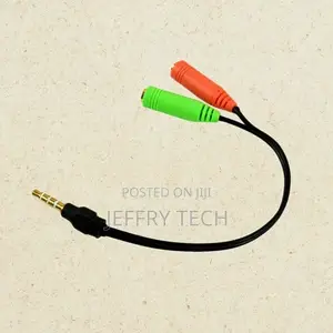 Earphone Audio Y Splitter Aux Cable to Headphone 3.5mm Male