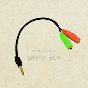 Earphone Audio Y Splitter Aux Cable to Headphone 3.5mm Male