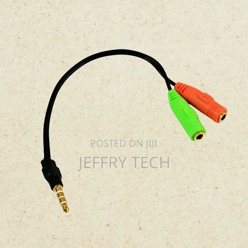 Earphone Audio Y Splitter Aux Cable to Headphone 3.5mm Male