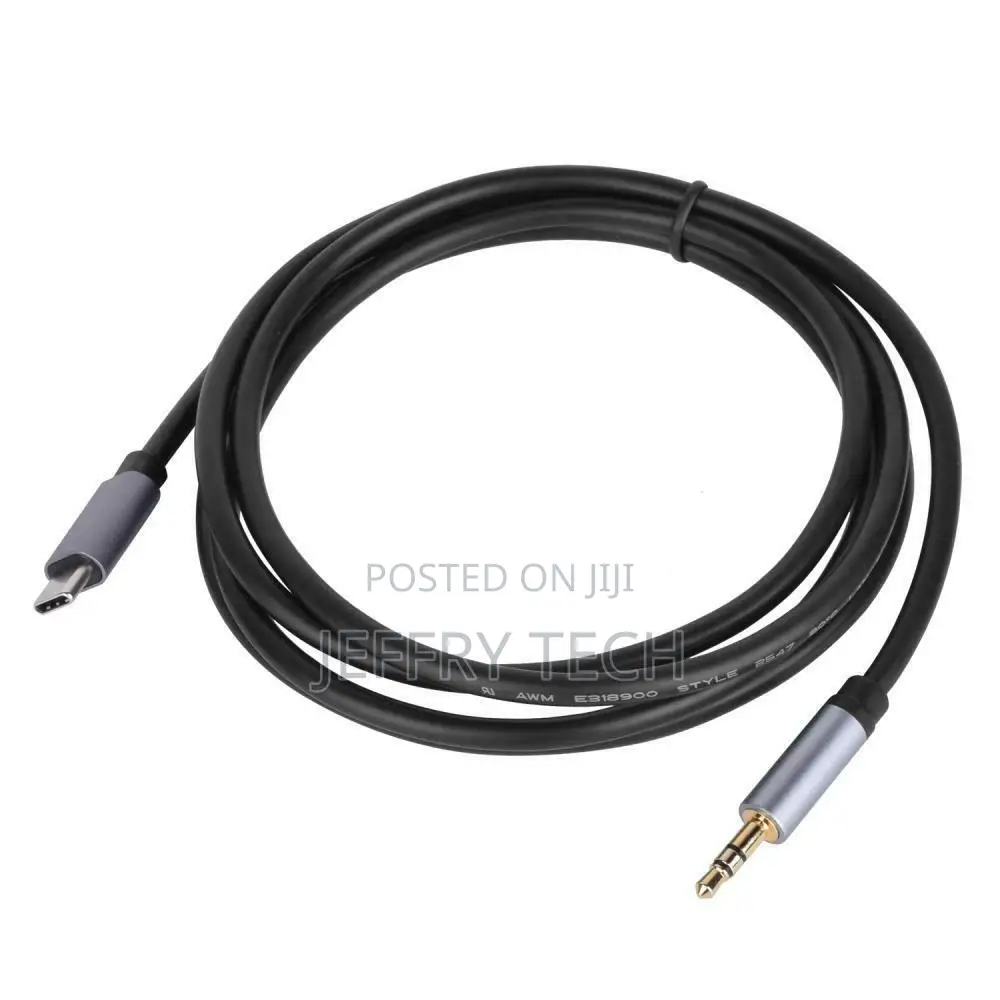USB Type C to 3.5mm Jack Aux Headphone Stereo Audio Cable 1m