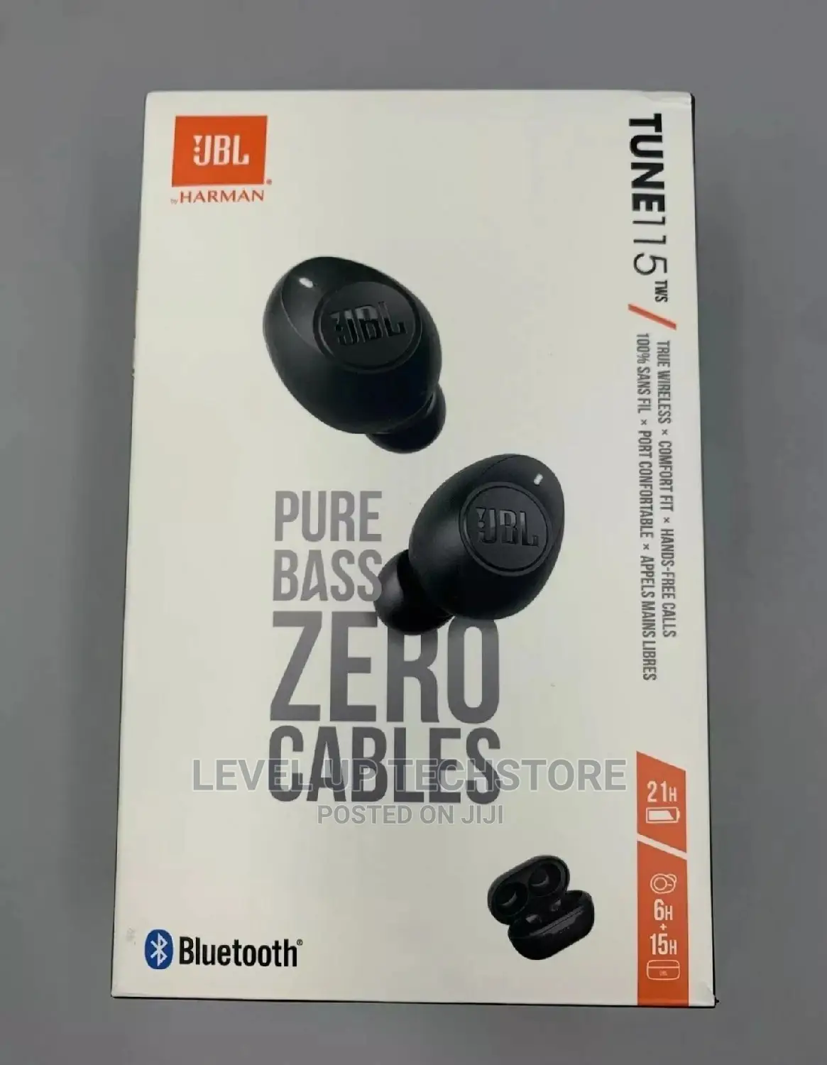 JBL Tune 115TWS Bluetooth Earbuds With Charging Case - New