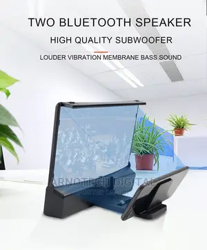 10" HD Curved Phone Screen Amplifier With Bluetooth Speaker