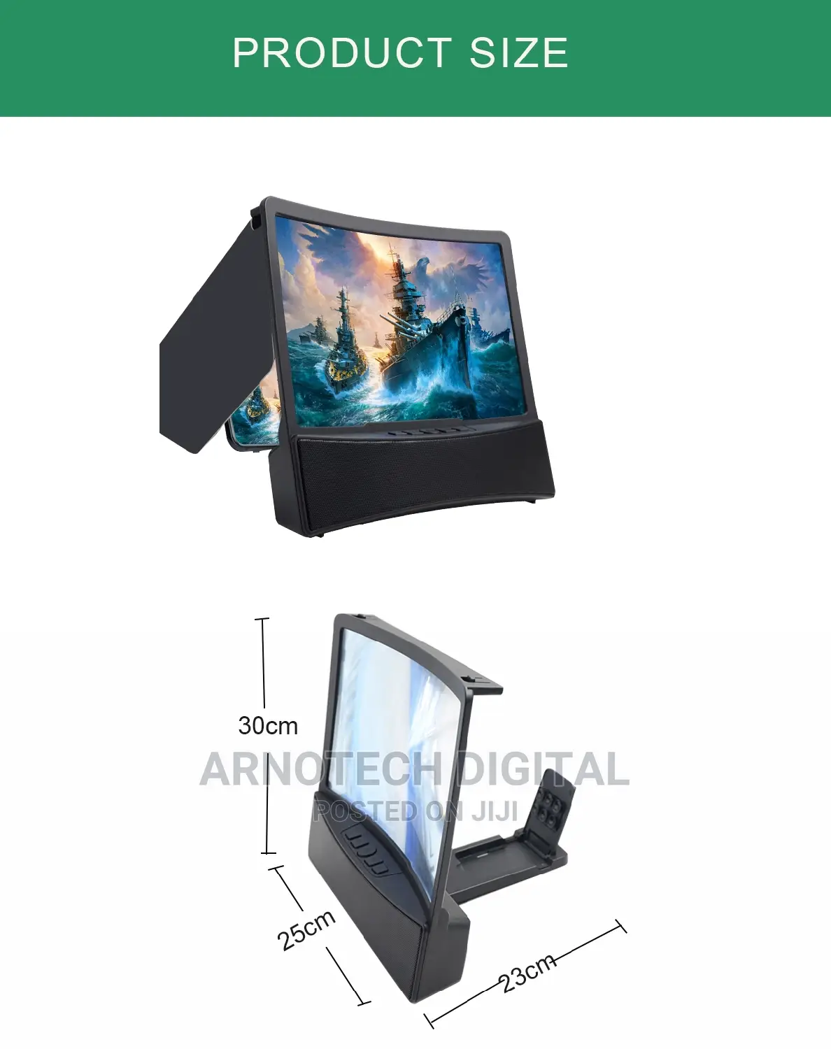 10" HD Curved Phone Screen Amplifier With Bluetooth Speaker