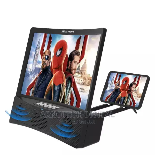 12" HD Curved Phone Screen Amplifier With Bluetooth Speaker