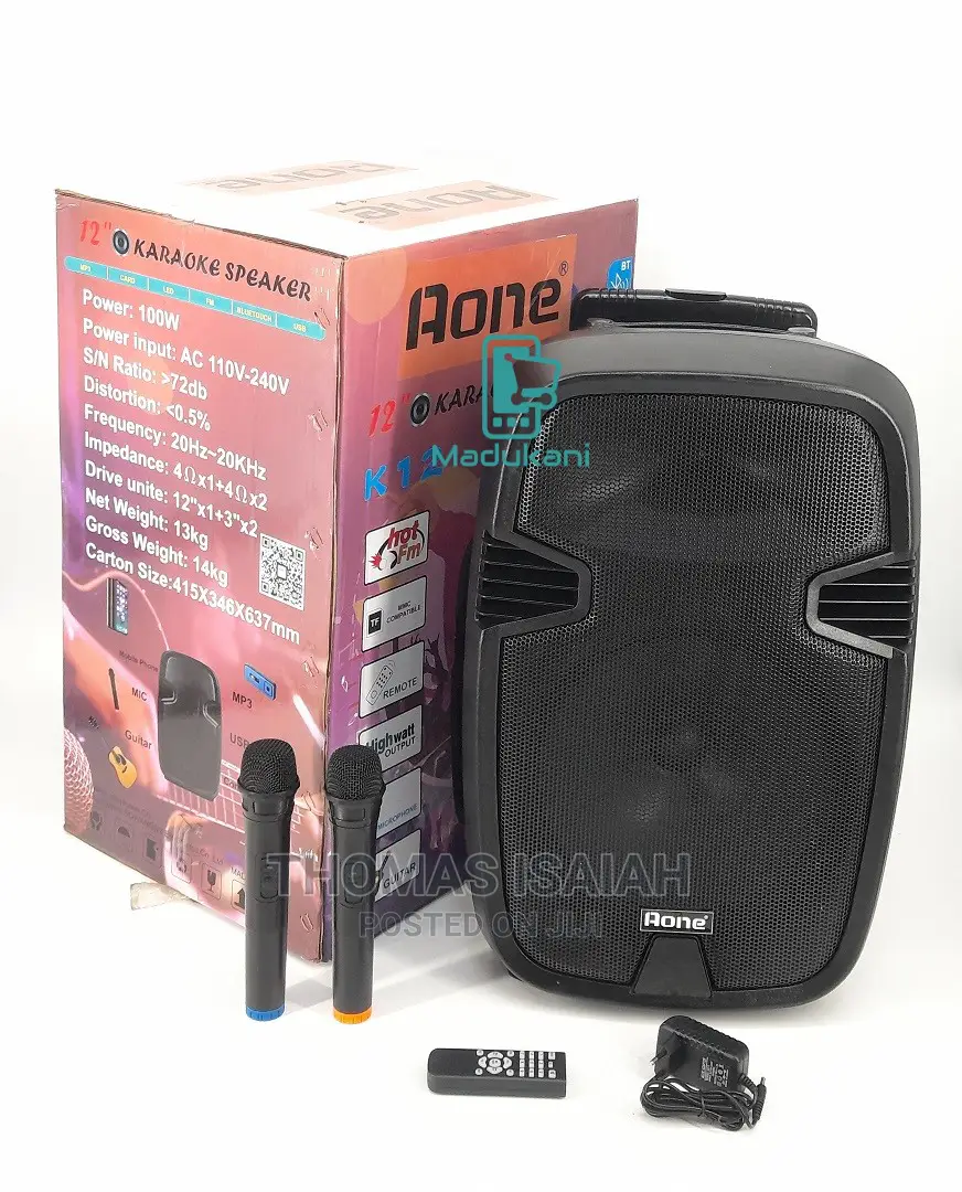 Aone 12 Inch Rechargeable Portable Amplified Powered Speaker