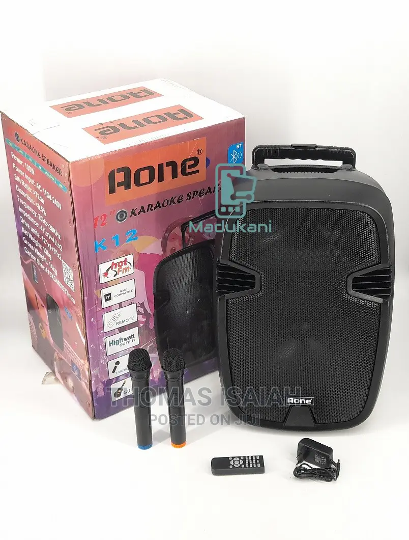 Aone 12 Inch Rechargeable Portable Amplified Powered Speaker