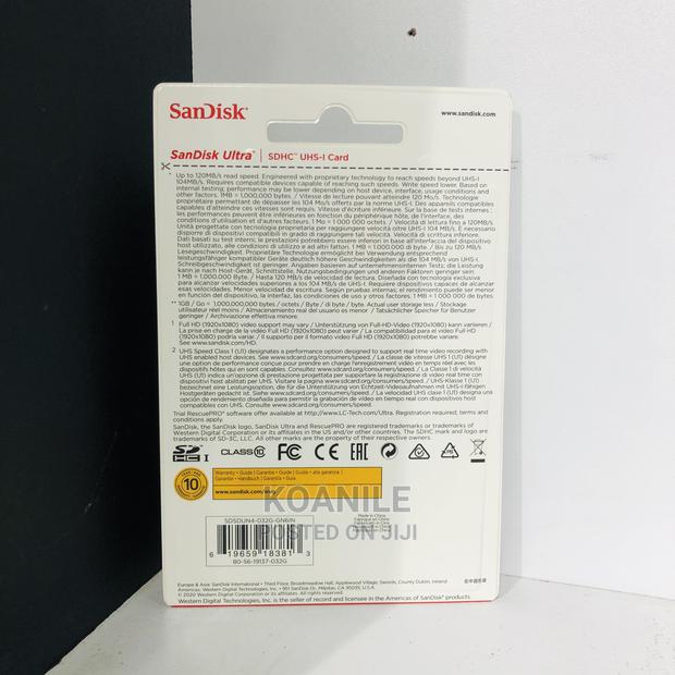 Sandisk Ultra 32gb Camera Memory Card SDXC Uhs-I Card - thumbnail 2