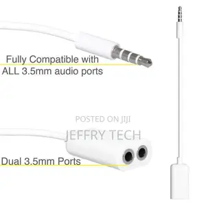 3.5mm Stereo Audio Y Splitter 1 Male to 2 Female Cable Adapt