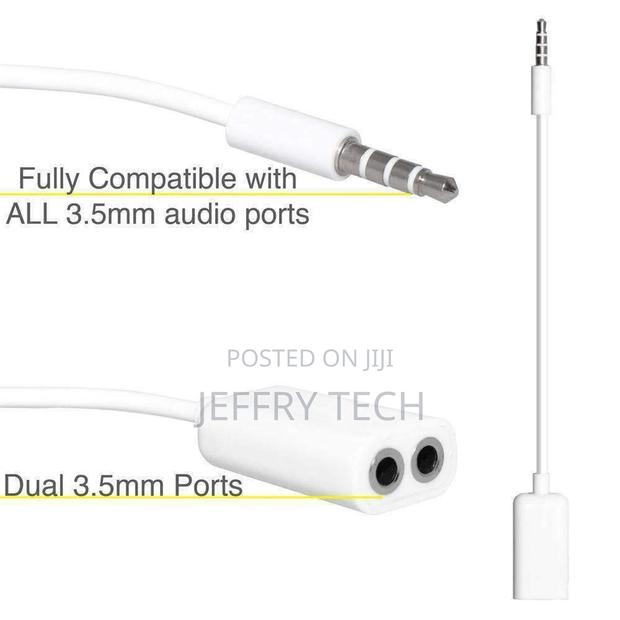 3.5mm Stereo Audio Y Splitter 1 Male to 2 Female Cable Adapt