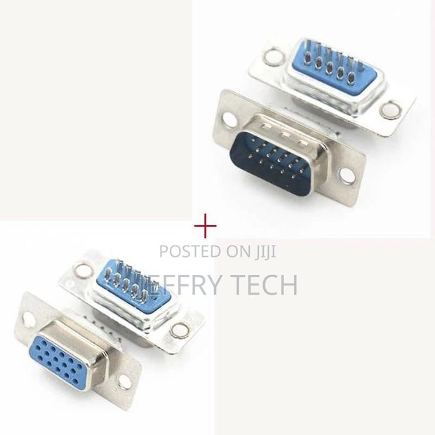 VGA Male Female Jack Socket DB15 15pin D-Sub 3 Row Solder C