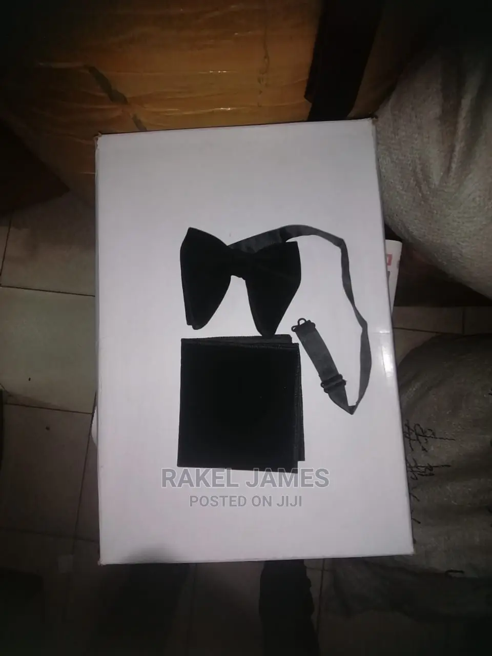 Black Velvet Bow Tie and a Pocket Square