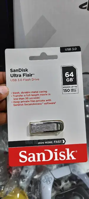 64gb Ultra Flair 150m/S Sandisk Metallic USB Drive.