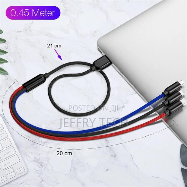 3in1 Charger USB Charging Cable for iPhone Type C Micro USB - thumbnail 2