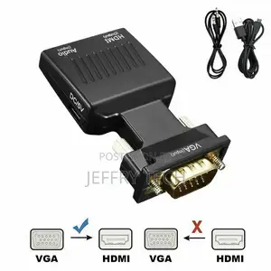 VGA to HDMI Adapter (Male to Female) With Audio Support 1080